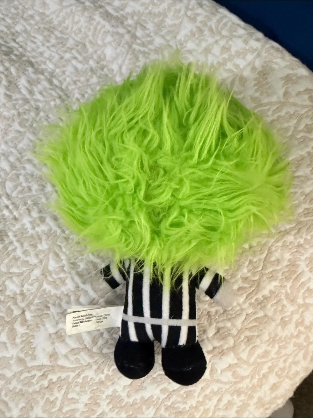 Universal Beetlejuice Plush - Neon Green Hair, Black & White Striped Suit